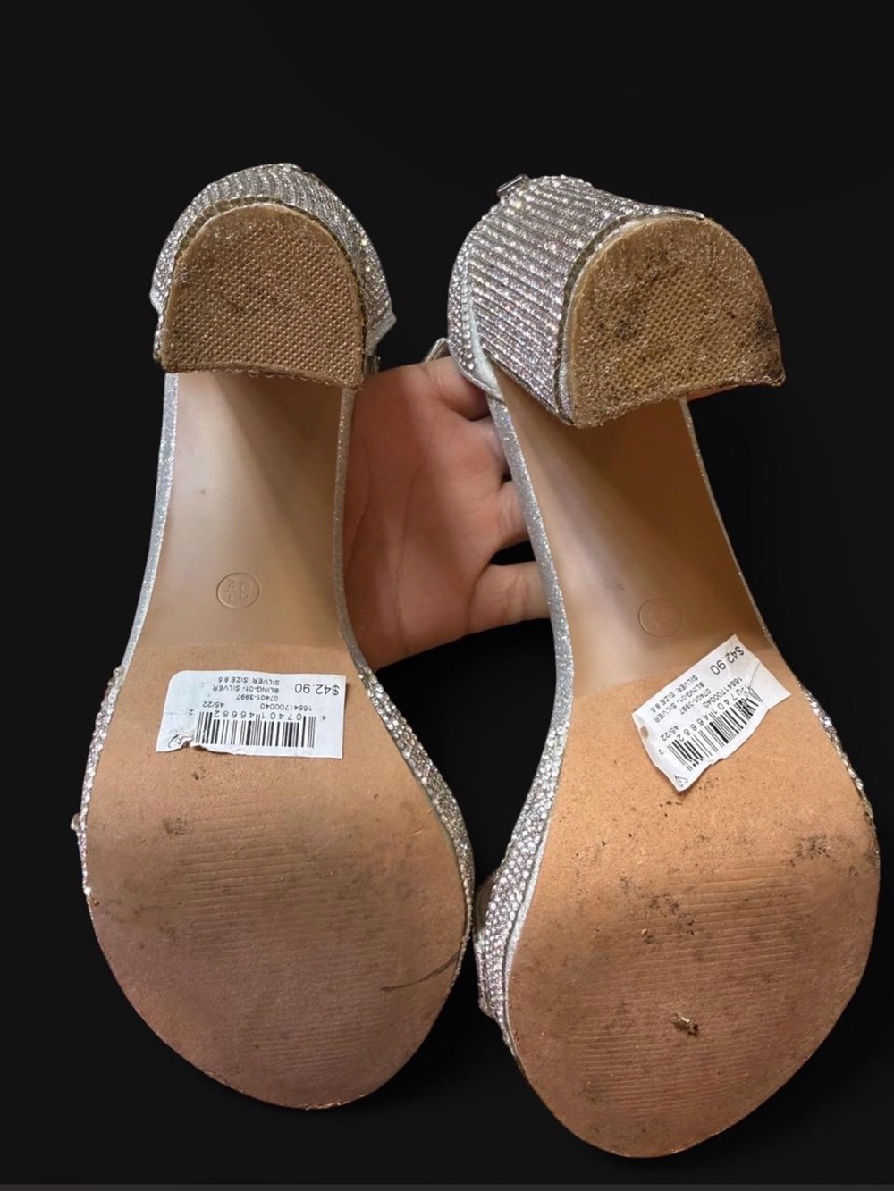 Windsor Silver Rhinestone Heels - Picture 5 of 8